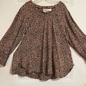 The Masai Clothing Company Tunic Blouse‎ SZ XL Boho Chic Smocked Cuffs Fairygoth